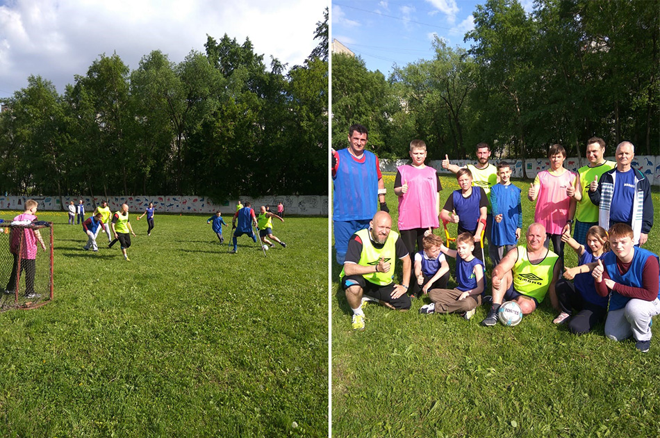 В школе-интернате №31 прошел футбольный матч между детьми и взрослыми
