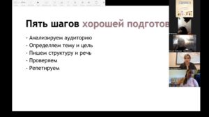 скриншот вебинара 1 июня «Как подготовить речь к выступлению?» от Анны Келлерман